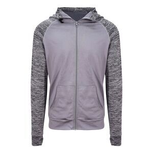 AWDis Just Cool Mens Contrast Zoodie / Gray/Gray Melange